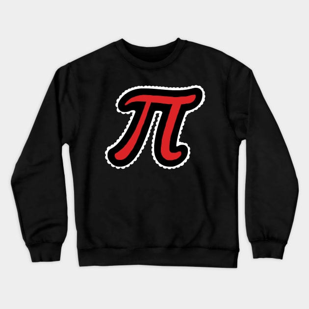 Red Black and White Pi Crewneck Sweatshirt by ellenhenryart